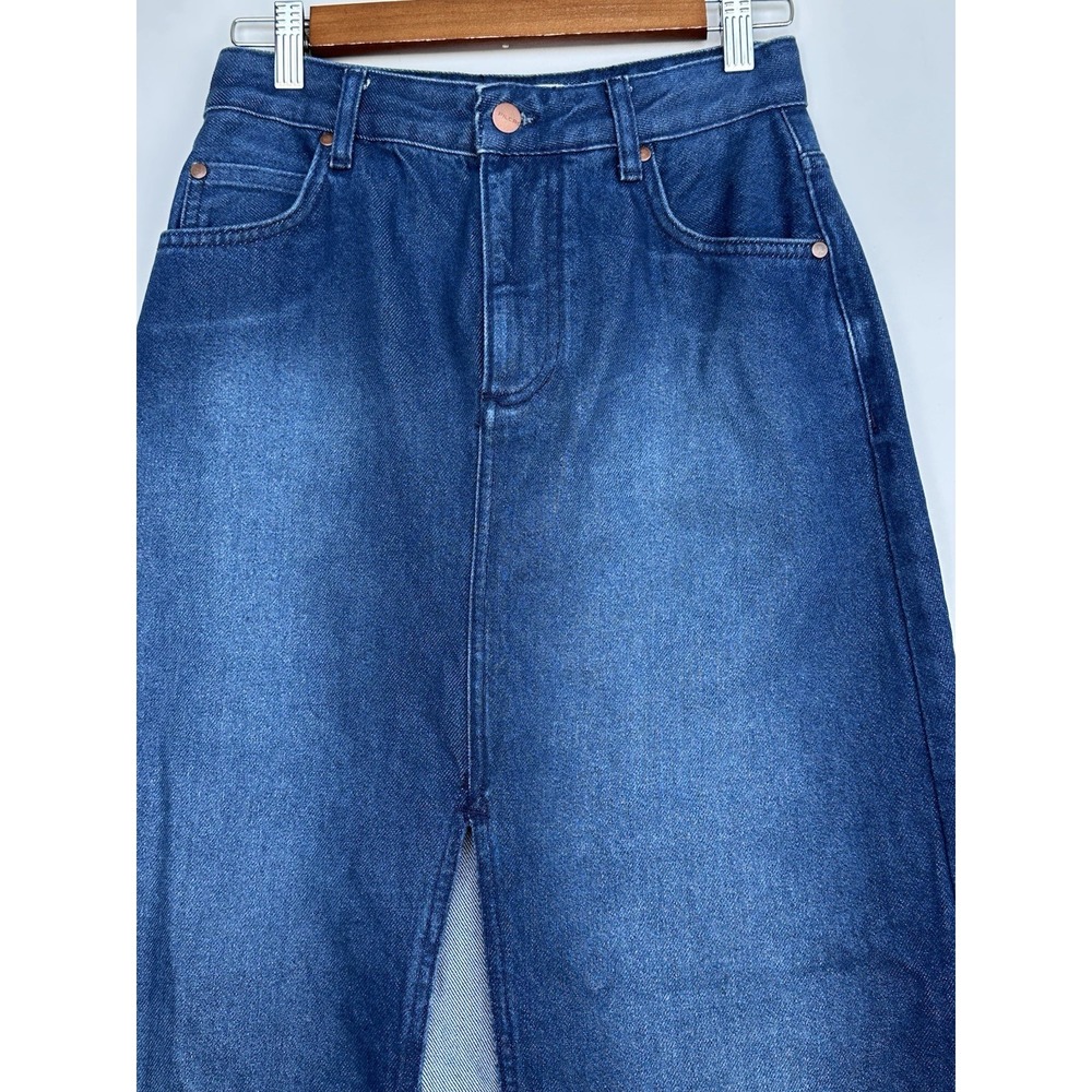 ANTHROPOLOGIE x PILCRO Denim Midi Maxi Skirt Medium Wash Women's Size 2 - Picture 2 of 10